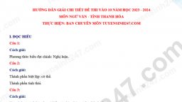 Đề thi môn Ngữ văn vào lớp 10 Thanh Hóa năm 2023 có gợi ý đáp án chi tiết nhất