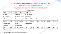 Đề thi môn Tiếng Anh vào lớp 10 Thanh Hóa năm 2023 có đáp án chuẩn xác nhất