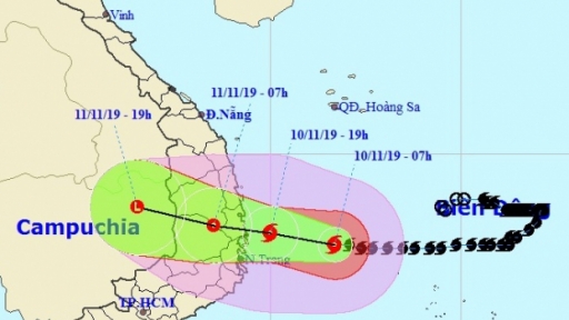 Tin bão khẩn cấp cơn bão số 6: Bão giật cấp 13, di chuyển thẳng vào đất liền