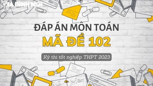 Đáp án môn Toán mã đề 102 tốt nghiệp THPT 2023 chính xác nhất