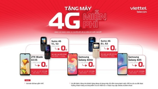 Viettel tặng miễn phí điện thoại 4G cho khách hàng 2G   