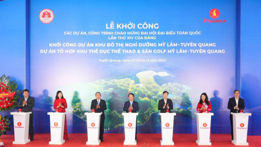 Vingroup khởi công Khu đô thị nghỉ dưỡng suối khoáng và Tổ hợp Thể dục Thể thao Mỹ Lâm - Tuyên Quang