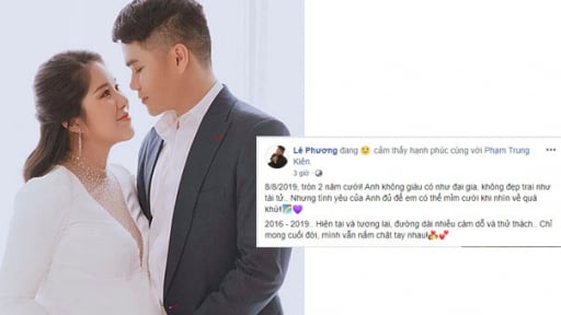 Lê Phương khoe ảnh hạnh phúc bên chồng kèm lời nhắn đặc biệt nhân kỷ niệm 2 năm ngày cưới