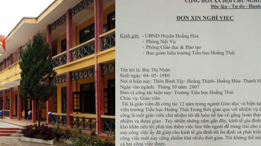 Giáo viên Thanh Hóa viết đơn xin nghỉ việc đúng ngày khai giảng gây tranh luận