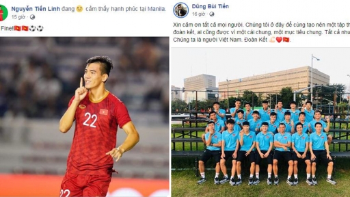 Lọt vào chung kết SEA Games 30, các cầu thủ U22 Việt Nam đăng gì trên MXH?