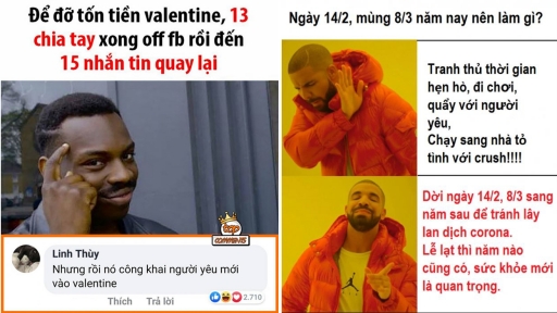 Ảnh chế Valentine: Dân mạng đòi dời lễ qua năm sau để tránh dịch