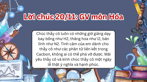 10 lời chúc 20/11 theo môn học tặng thầy cô giáo hài hước nhất