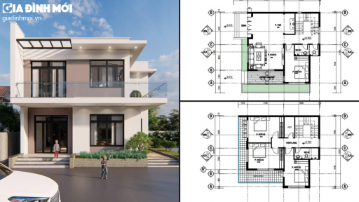 4 bản vẽ nhà 2 tầng 4 phòng ngủ ở nông thôn đẹp, hiện đại khiến người xem không thể rời mắt