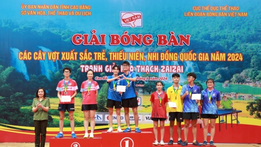 Bóng bàn CAND - T&T về nhất toàn đoàn với 14 huy chương vàng giải trẻ quốc gia 2024