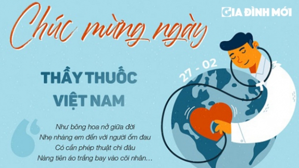 Thiệp chúc mừng Ngày Thầy thuốc Việt Nam 27/2 đẹp và ý nghĩa nhất