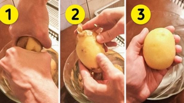 Mẹo lột vỏ khoai tây không cần gọt cực nhanh, cực dễ, chỉ với 3 bước, vụng mấy cũng làm được
