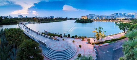 Hình ảnh công viên Hồ Bán Nguyệt (công viên cầu Ánh Sao)