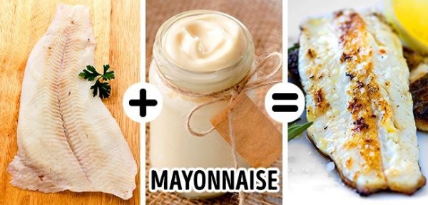 Nước sốt mayonnaise giúp cá có lớp vỏ giòn rụm