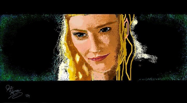 Một trong những hình minh họa đầu tiên Hines được tạo ra khi anh bắt đầu sử dụng MS Paint là bức tranh chưa hoàn thành của Lady Galadriel từ The Lord of the Rings năm 2004. Là một fan hâm mộ tuyệt vời của Tolkien, anh đã sử dụng một hình ảnh của Google để tham khảo.