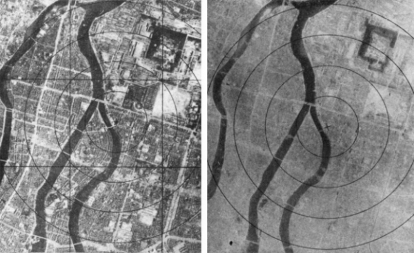   Hiroshima, trước và sau vụ đánh bom nguyên tử vào ngày 6 tháng 8 năm 1945  