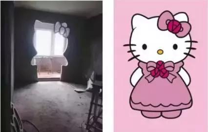 Cửa nhà đã được thay bằng hình cô mèo Kitty đẹp mắt