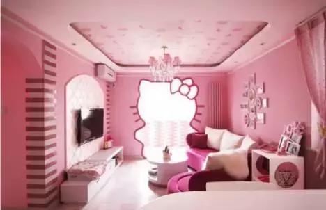 Phòng khách lãng mạn với tông hồng