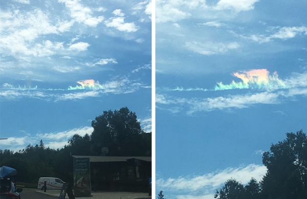 Đám mây trông giống một chú gấu màu sắc đang lững thững đi trên bầu trời