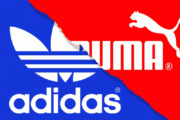 Các công ty Puma và Adidas được thành lập bởi  2 anh em có họ là Dassler. Mới đầu, hai người đồng sở hữu một công ty sản xuất giày thể thao Gebruder Dassler nhưng họ đã có một cuộc chiến, và mỗi người mở một công ty riêng. Puma ban đầu có tên RuDa (từ Rudolf Dassler), và Adidas được đặt tên là Addas (từ Adolf Dassler).