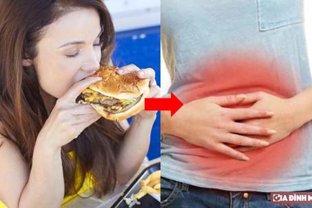   Ăn quá nhiều và ăn quá nhanh làm cho thức ăn không kịp tiêu hóa và dẫn tới đau dạ dày. Ảnh minh họa  