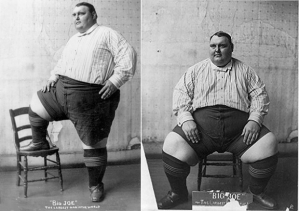   Người đàn ông này có biệt danh là Big Joe, được xem là người béo nhất thế giới tại thời điểm năm 1905.  