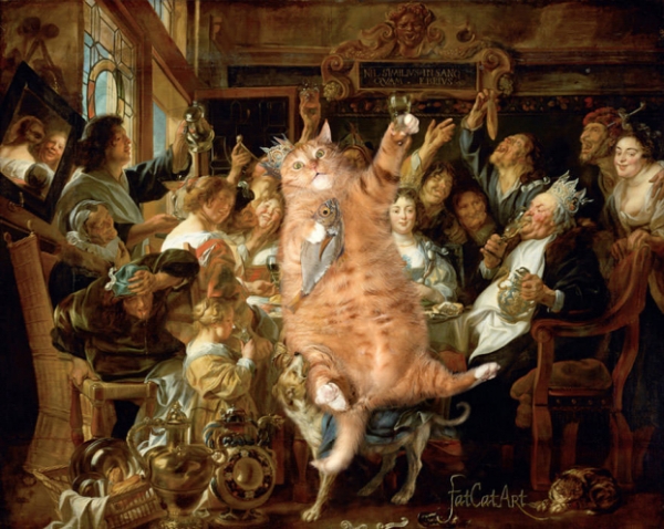   Jacob Jordaens, bữa tiệc của mèo và con người  