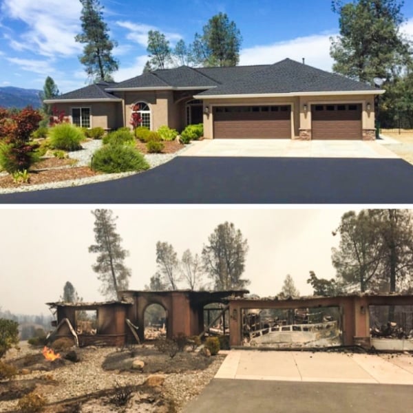   Trước và sau ngôi nhà tôi sau một vụ cháy xe  