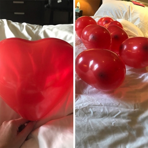   Tôi quyết định thổi bóng bay trang trí phòng ngủ, và chồng tôi thích nó  