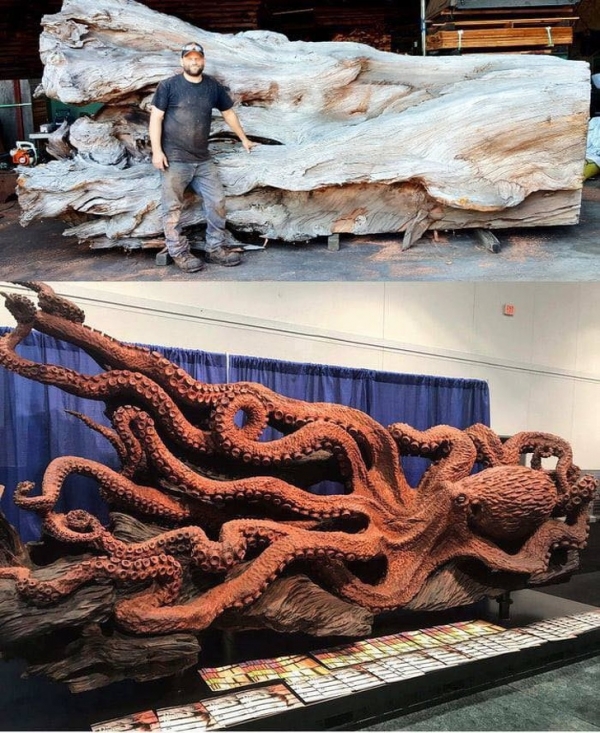 Một con bạch tuộc bằng gỗ