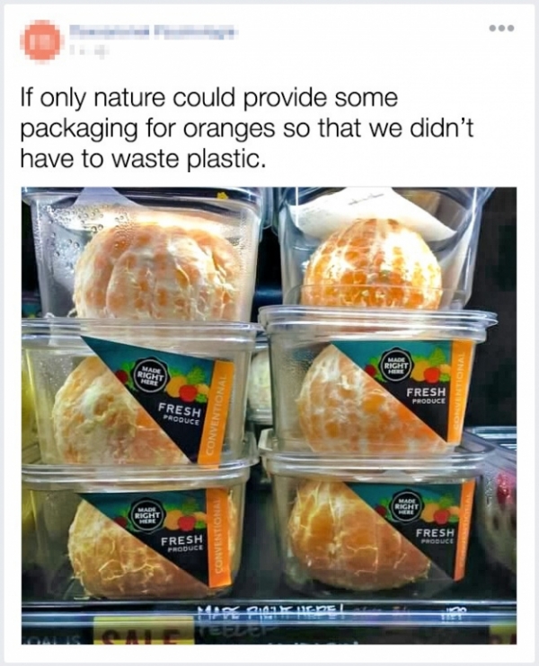   Cần một thứ gì đó để bảo quản những quả cam này thay vì việc lãng phí nhựa  