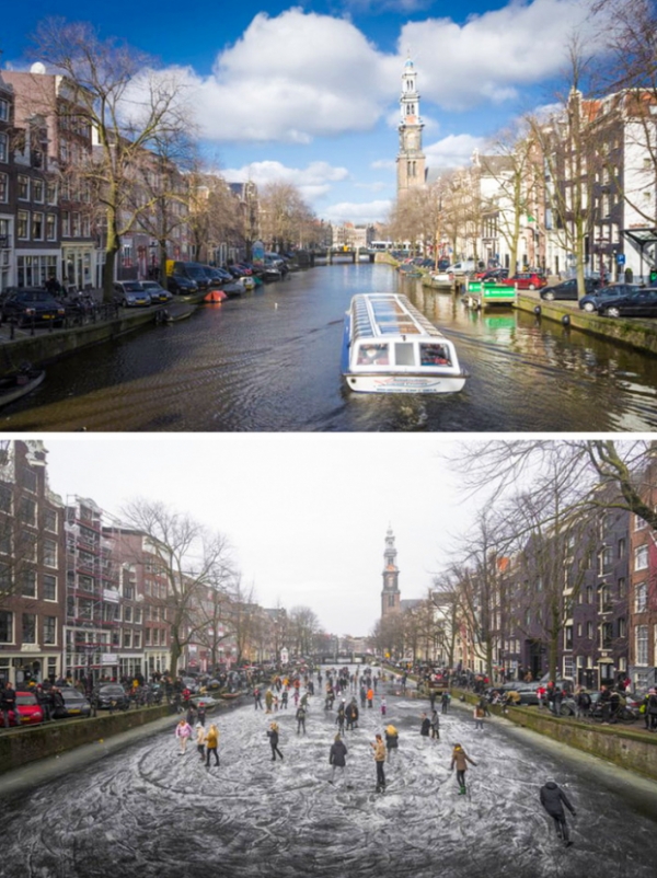   Các kênh ở Hà Lan đóng băng lần đầu tiên sau 6 năm  