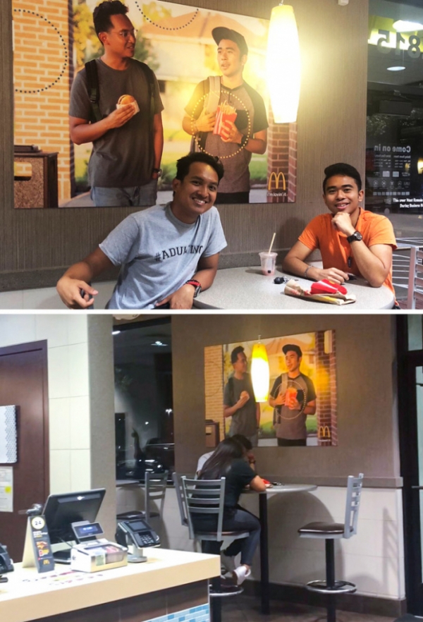   Tôi nhận thấy có một bức tường trống ở McDonald's nên tôi quyết định làm poster giả của tôi và bạn tôi. Bây giờ đã 51 ngày kể từ khi tôi treo nó lên  