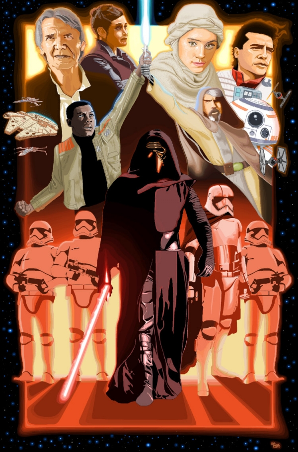 Tấm poster chi tiết tuyệt vời của Star Wars: The Force Awakens.
