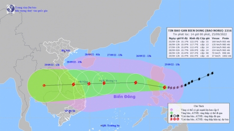 Bão Noru tiến nhanh vào biển Đông, ứng phó theo phương châm “bốn tại chỗ”