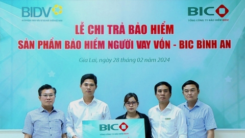 BIC Bắc Tây Nguyên chi trả hơn 800 triệu đồng quyền lợi bảo hiểm cho khách hàng vay vốn tại Gia Lai