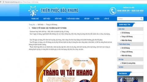 Vụ TPCN Tràng Vị Tất Khang quảng cáo 