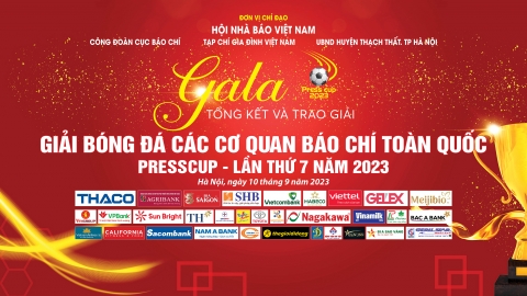 Tường thuật Gala tổng kết và trao giải bóng đá các cơ quan báo chí toàn quốc Press Cup 2023