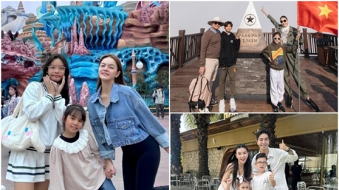 Gia đình sao Việt cho con nghỉ lễ 30/4-1/5: Quỳnh Anh đi Disneyland,  Hà Kiều Anh chinh phục Fansipan