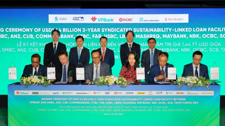 VPBank cùng 15 định chế tài chính quốc tế ký kết khoản vay hợp vốn liên kết bền vững đầu tiên trị giá 1,44 tỷ USD