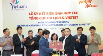Ký kết Biên bản hợp tác xúc tiến, quảng bá du lịch giữa Tổng cục Du lịch và Vietjet Air