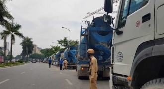 Hà Nội: Dàn xe bê tông của Công ty Việt Đức, An Phúc, Minh Tâm 