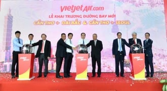 Tiếp tục mở rộng mạng bay quốc tế,Vietjet khai trương hai đường bay kết nối Cần Thơ với Seoul, Đài Bắc