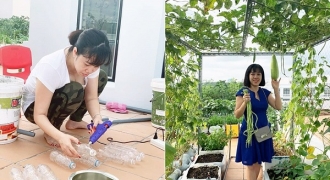 Nữ giám đốc Cần Thơ trồng vườn rau xanh mướt trên sân thượng