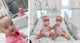 Cặp song sinh Trúc Nhi – Diệu Nhi được tài trợ tã chuẩn bị cho các cuộc phẫu thuật