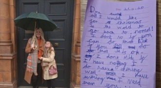 Bé gái viết thư gửi ông già Noel xin 1 điều đặc biệt