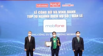 MobiFone được vinh danh Top 10 ngành Dịch vụ số - Bán lẻ Thương hiệu mạnh Việt Nam 2020 - 2021