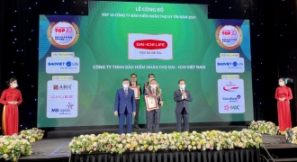 Dai-ichi Life Việt Nam nhận danh hiệu Top 3 công ty bảo hiểm nhân thọ uy tín năm 2021