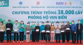 BIDV khánh thành Nhà cộng đồng tránh lũ và trồng cây phòng hộ ven biển tại Hà Tĩnh