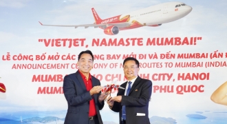 Vietjet mở đường bay Tp.Hồ Chí Minh/Hà Nội - Mumbai cùng các đường bay giữa Việt Nam - Ấn Độ