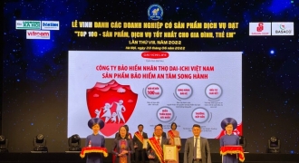 Dai-ichi Life Việt Nam nhận giải “Top 100 - Sản phẩm, Dịch vụ tốt nhất cho Gia đình, Trẻ em” lần thứ 2